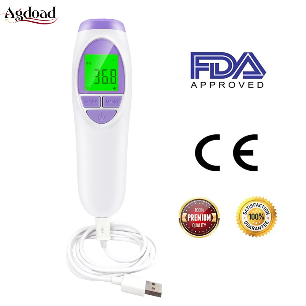 

Forehead Electric Digital Infrared Ear Thermometer USB Non-contact Fever Temperature Measurement Tool Monitor for Baby Adult Bod