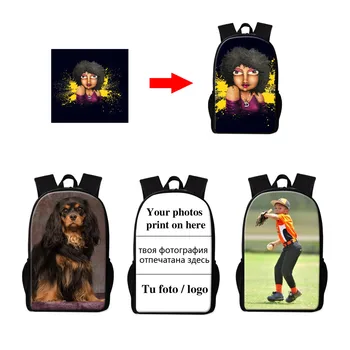 

Personalized Customized School Travel Backpack Casual Shoulder Satchel Back Pack Zippered Bookbags With Your Own Logo/Picture