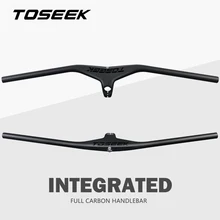 TOSEEK-Manillar y vástago de bicicleta de montaña, manillar integrado de carbono de 28,6mm-17 grados, piezas de bicicleta de 660 ~ 80070/80/90/100mm