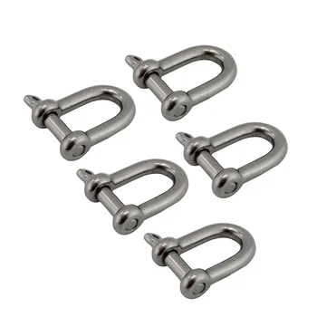 

5PCS 304 Stainless Steel D Shackle With Screw Pin 4mm 5mm 6mm 8mm Stainless Steel Screw Pin Anchor D Shackle For Bracelets