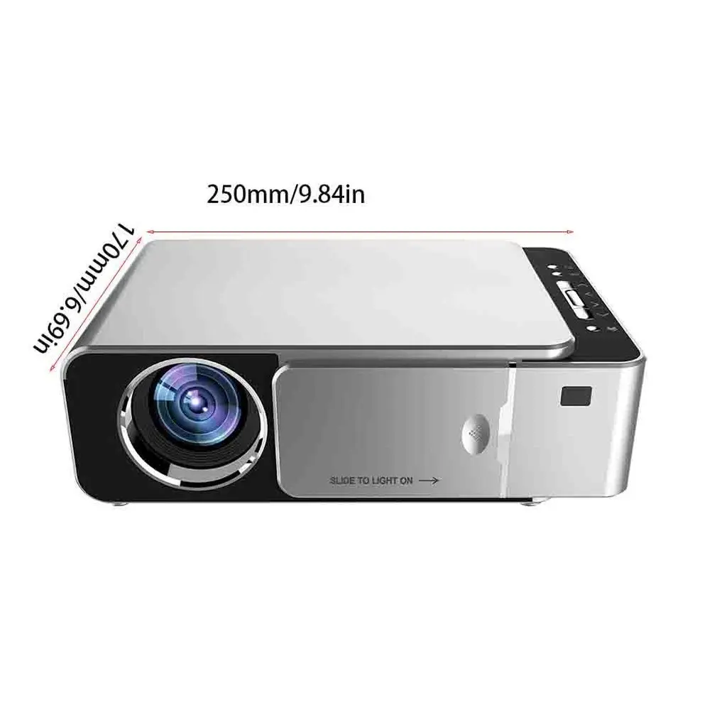 T6 HD LED Projector 1280x720p Optional Android 7.1.2 Portable HDMI USB 1080p Home Theater Projector Bluetooth WIFI US Plug