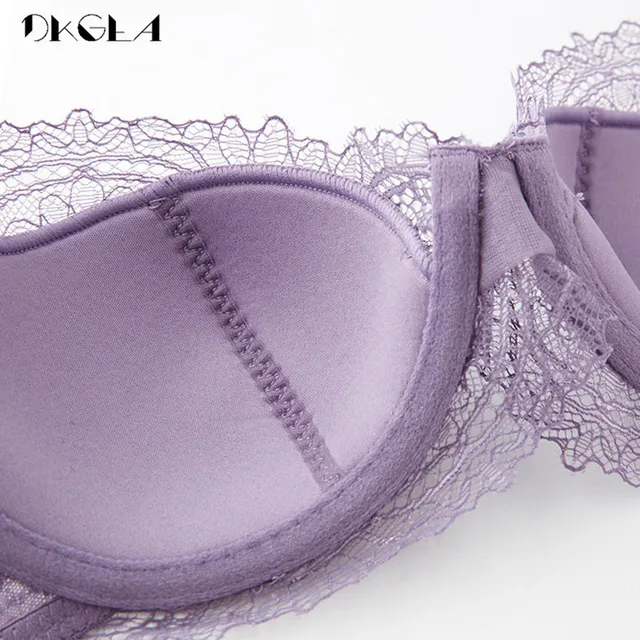 Fashion Young Girl Bra Plus Size D E Cup Thin Cotton Underwear Women Sexy Brassiere Pink Lace Lingerie Push Up Bras Embroidery 6