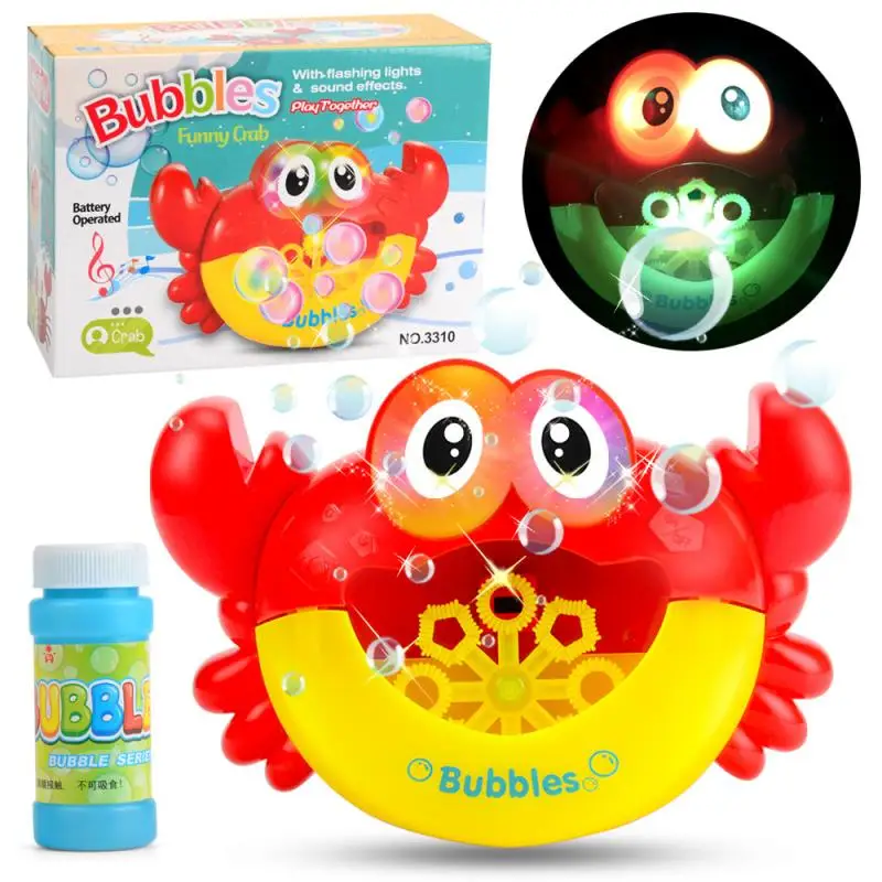 Automatic Crab Bubble Machine Musical Bubble Maker Bath Baby Toy Fun Bath Shower 