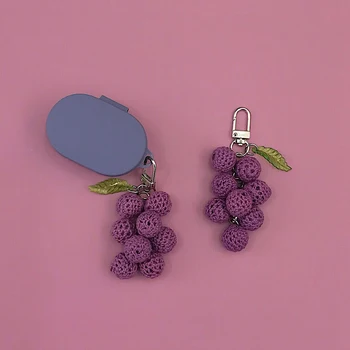 

Knitted Grapes Keychain Earphone Case with Hook for Xiaomi Redmi AirDots Case Cover Wireless Bluetooth Earphone Cases Soft Case