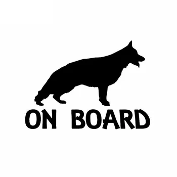 

German Shepherd on Board Funny Animal Decoration Decal Car Decal Pvc Motorcycle Car Decal Sticker, Black/white, 10cm*14cm
