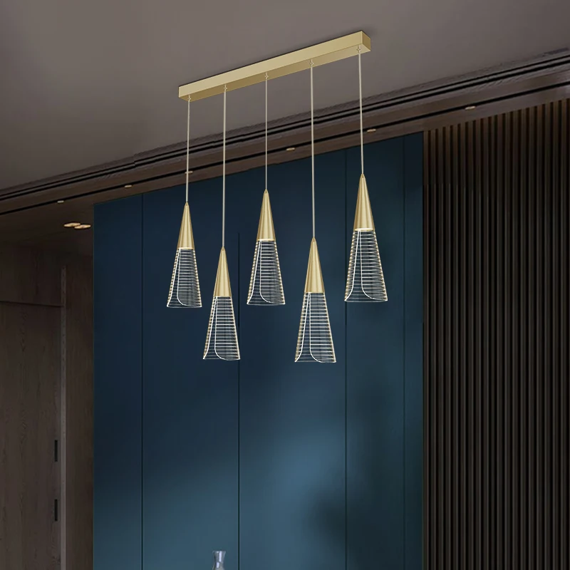 Stair Long Cone Loft Chandelier 1