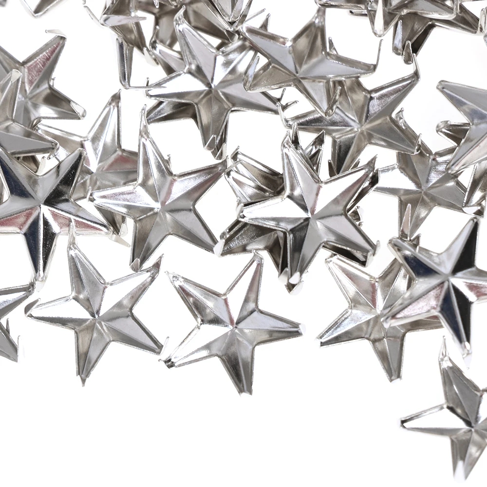 Star Rivets 100pcs 15mm Leather Craft DIY Studs Spikes Spots Nailhead