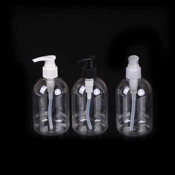 

14*12*6.5cm Hand Pump 350ml Plastic Bathroom Hotel Liquid Soap Dispenser Clear Make Up Shampoo Lotion Containers Cleanser Bottle