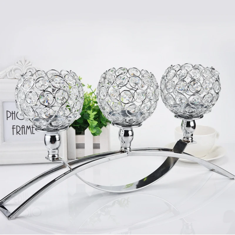 

Decorative Pillar Crystal Candle Holder,Workbench Decoration Centerpieces for Dining Room/Living Room Room-Best Wedding/Birthday