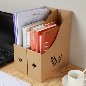 

Leaf Foldable File Folder Book Magazine Storage Desk Organizer Corrugated Paper Storage Boxes File Holder School Office Supplies