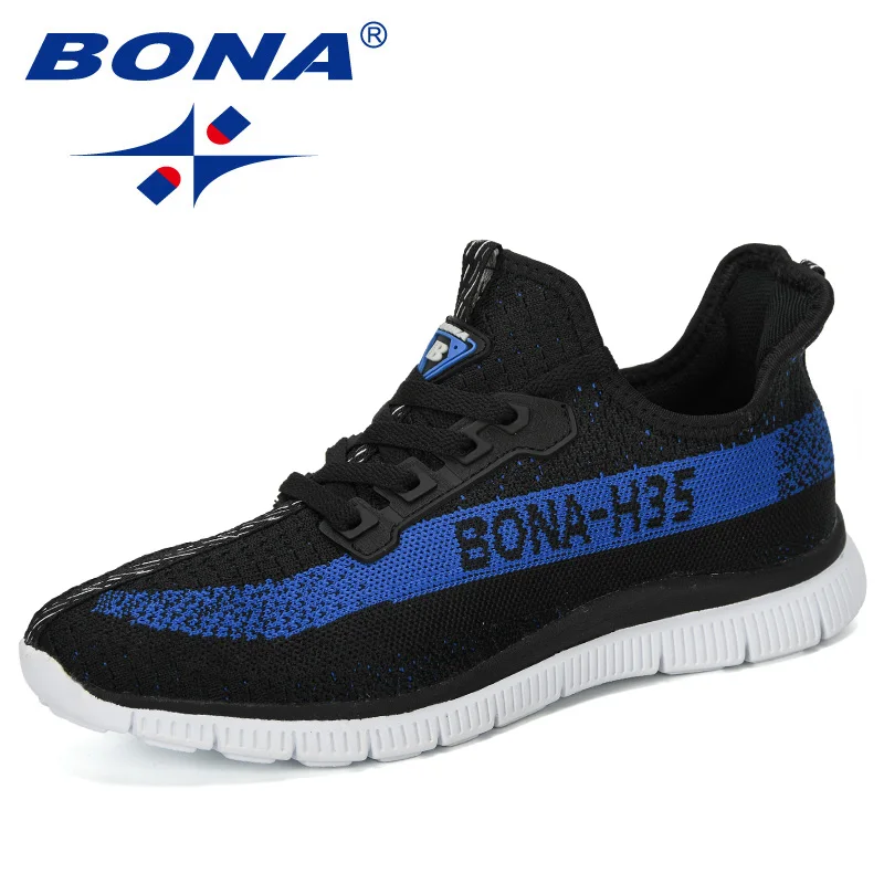 BONA New Summer Chaussure Homme Outdoor Men Running Shoes Mesh Sneakers Man Sport Shoes Walking Shoes Male Comfortable Shoe
