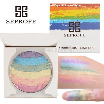 

New 6 colors Eyeshadow pallete Rainbow High Gloss Eyeshadow Powder Makeup Plaette Lazy Blush Pearl Light Beauty Small portable