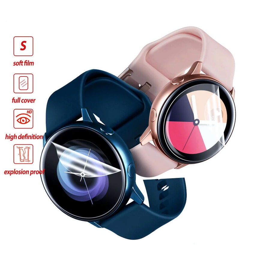 For Samsung Galaxy Watch Active2 Screen Protector Hydrogel Film TPU Explosion Proof Clear HD Guard Frontier Cover 40/41/44/45mm