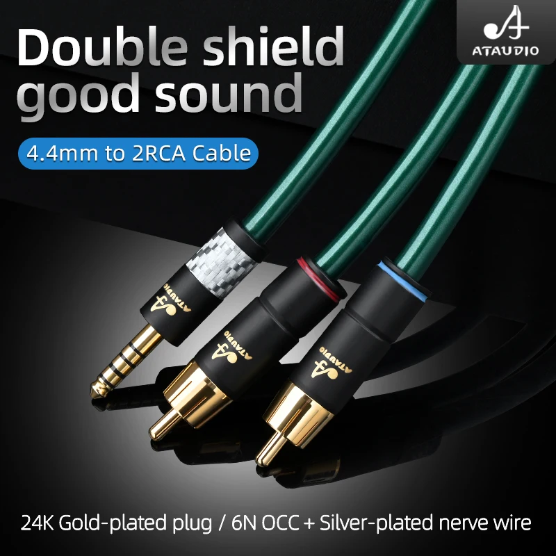 Amplificador de Potência do Cabo de Áudio Cabo Hifi Audio 4.4 mm a 2rca Occ Anti-ruído e Anti-interferência 4.4 Equilibrado a 2