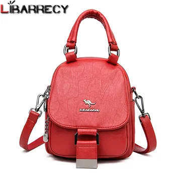 

High Quality Leather Women Backpack Luxury Travel Bag Designer Belt Decoration Sac A Dos Leather School Bags for Teenage Girls