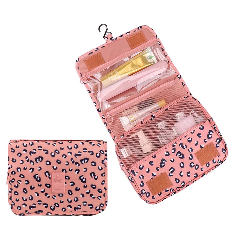 Косметичка, косметичка для макияжа, дорожная косметичка, органайзер, быстрая косметичка, сумочка, розовая косметичка, водонепроницаемая сумочка - Цвет: Pink leopard