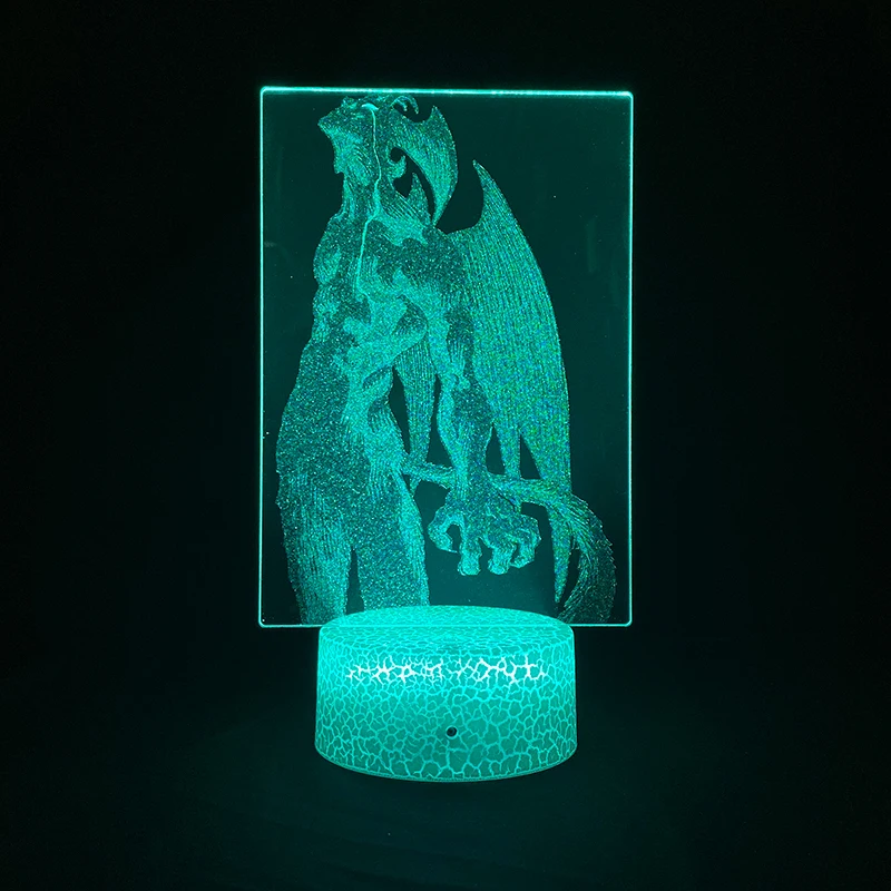 Japanese Anime DEVILMAN Crybaby Figuras Acrylic 3d Light Color Changing LED Night Light for Children Bedroom Atmosphere Lamparas