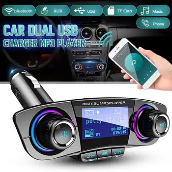 

12V 24V Car MP3 Player Audio FM Transmitter Dual USB Charge Modulator bluetooth Phone Handsfree LED Display Wireless Music