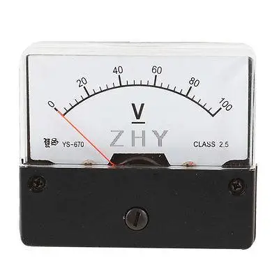 

AC 0-100V Rectangle Direct Current Volttage Analog Panel Meter YS-670
