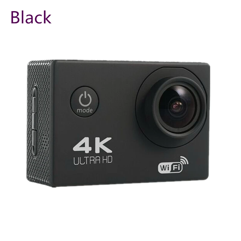 Ультра HD 4 K экшн-камера wifi видеокамеры 16MP 170 go cam 4 K deportiva 2 дюйма f60 водонепроницаемая Спортивная камера pro 1080P 60fps cam - Название цвета: Черный