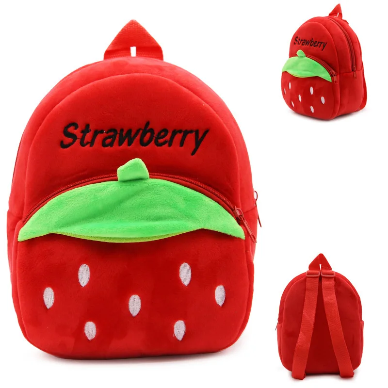 

Korean-style Strawberry Backpack Small Bookbag Primary Class Aged 1-2 Years Children Plush Men And Women Children Non-Candy Pack