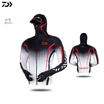 

Daiwa Shirts Professional Fishing Hoodie Anti-UV Sunscreen Sun Protection Face Neck Fishing Breathable Quick Dry Fishing Clothes