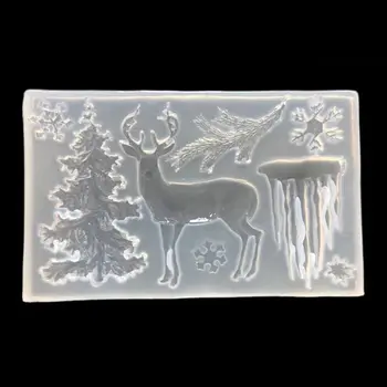 

Christmas Tree Elk Pine Nut Silicone Epoxy Resin Molds Jewelry Making Tools Y4QB