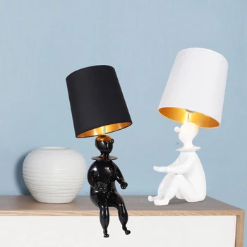 

Modern Nordic Cartoon Doll Table Lights Creative Iron Little Man Table Lamp Bedside Led Light For Kid's Room Living Room