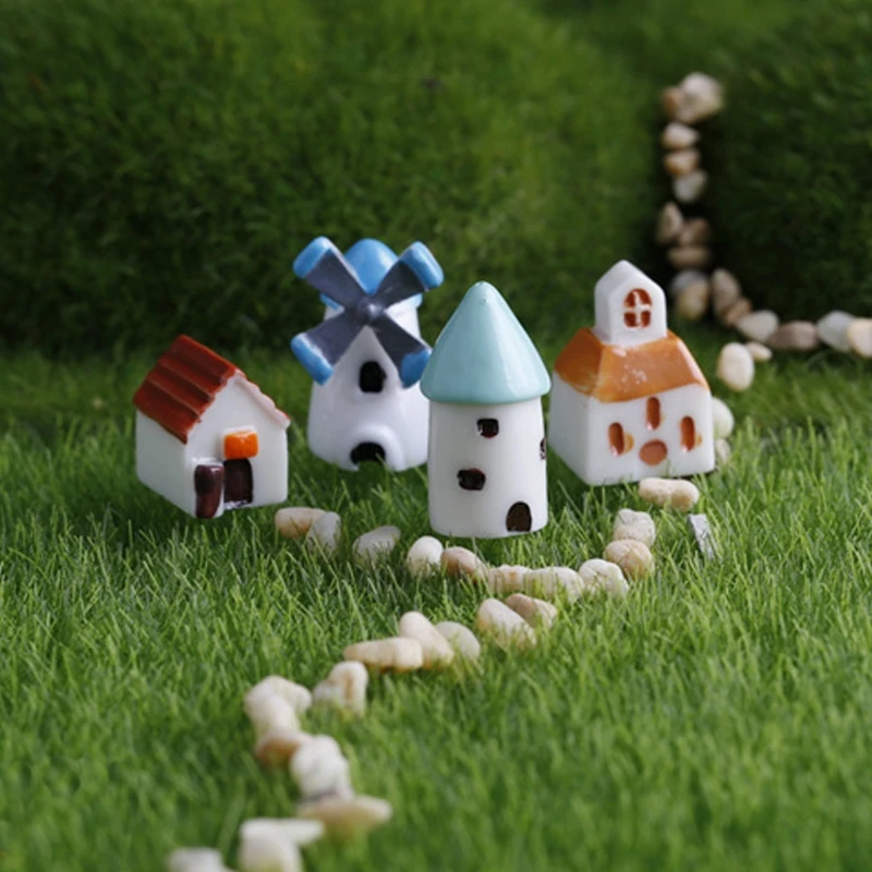 Домик замок миниатюрный Сказочный садовый пейзаж фигурка для террариума бонсай ремесло 72XF