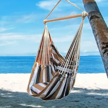 

150kg Hammock Garden Hang Lazy Chair Swinging Indoor Outdoor Furniture Hanging Rope Chair Swing Chair Seat Bed Travel Camping