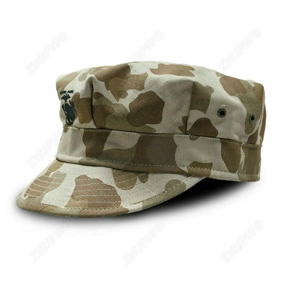 WWII WW2 US Hbt Utility Cap Vintage Usmc camouflage Marine Corps Field Hat  in Sizes