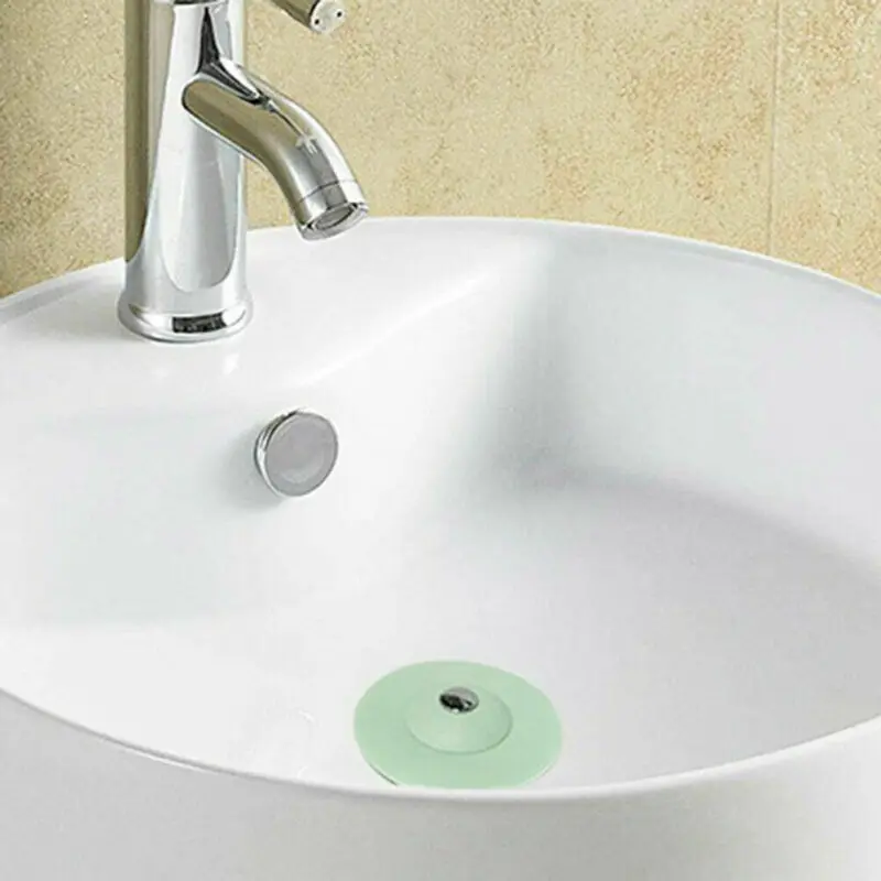 

1PCS Silicone Sink Drain Plug Kitchen Bath Water Stop Pressing Closed Strainer Cover