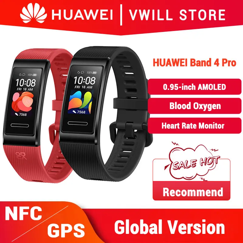 Оригинальный Смарт браслет Huawei Band 4 Pro с глобальной русской версией часы функцией