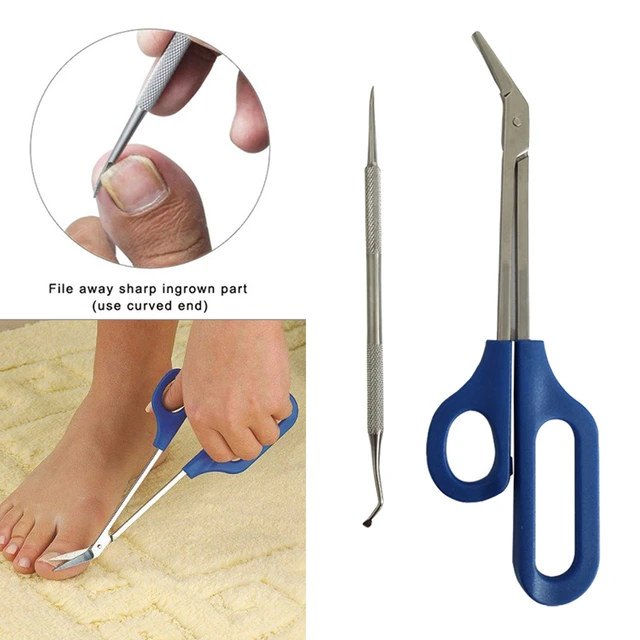 Long Handle Toenail Scissors Pedicure for Seniors Humanized Design Easy Use