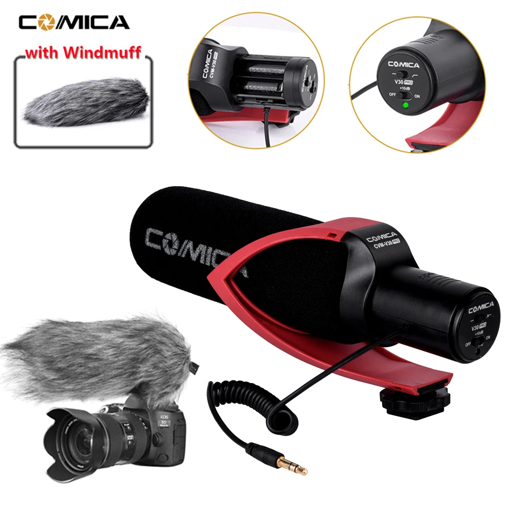 Микрофон Comica CVM V30 PRO для интервью видеозаписи конденсатор микрофон Canon Nikon DSLR
