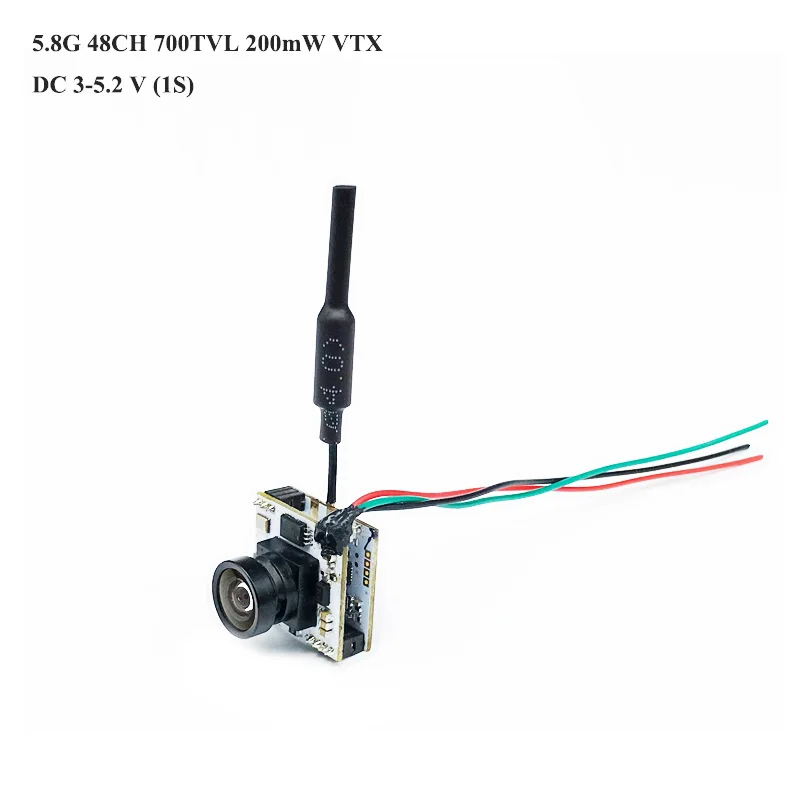 5 8G 48CH 200mW VTX передатчик + FPV камера 700TVL 120 градусов 3 2 V для 1S 7 RC Дрон ручной бросок