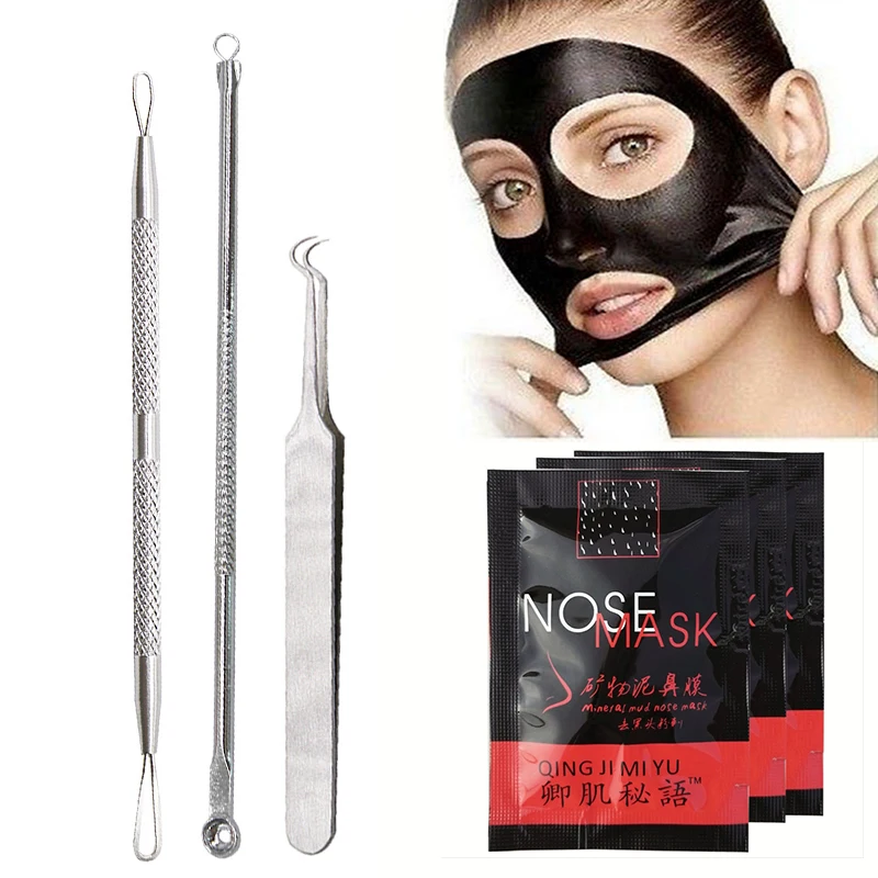 

Acne Needle Blackhead Blemish Squeeze Pimple Comedone Extractor Remover Spot Tweezer Face Cleaner Beauty Skin Care Tool Kit