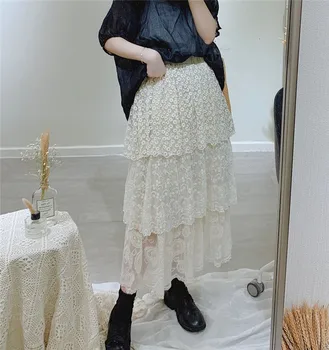 

2020 summer new retro wild Lolitasen female skirt skirt lace stitching cake skirt mid-length