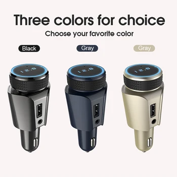 

Car Bluetooth4.1 MP3 Player Handsfree Car Kit FM Transmitter Support TF Card AUX One 5V 3.1A USB Charger Power Adapter