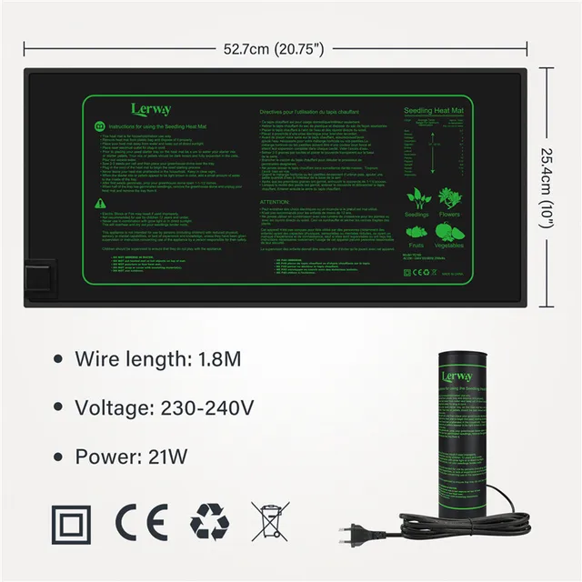 Inkbird Tartós Palánták Fűtő Szőnyeg Termosztát Zöldségmagok Virágfűtési Filmpad Kerti Növényi Szaporítóhoz 120V-240V - Image 2