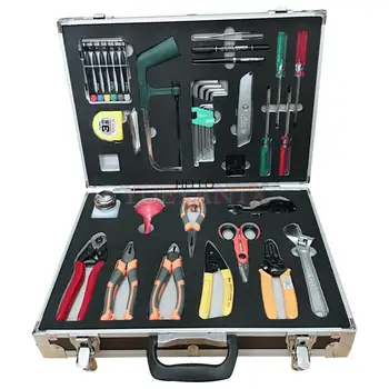 

Fiber Optic Cable Fusion Splicing Tool Kit Slitter Stripper Cutter Knife 26 Tool