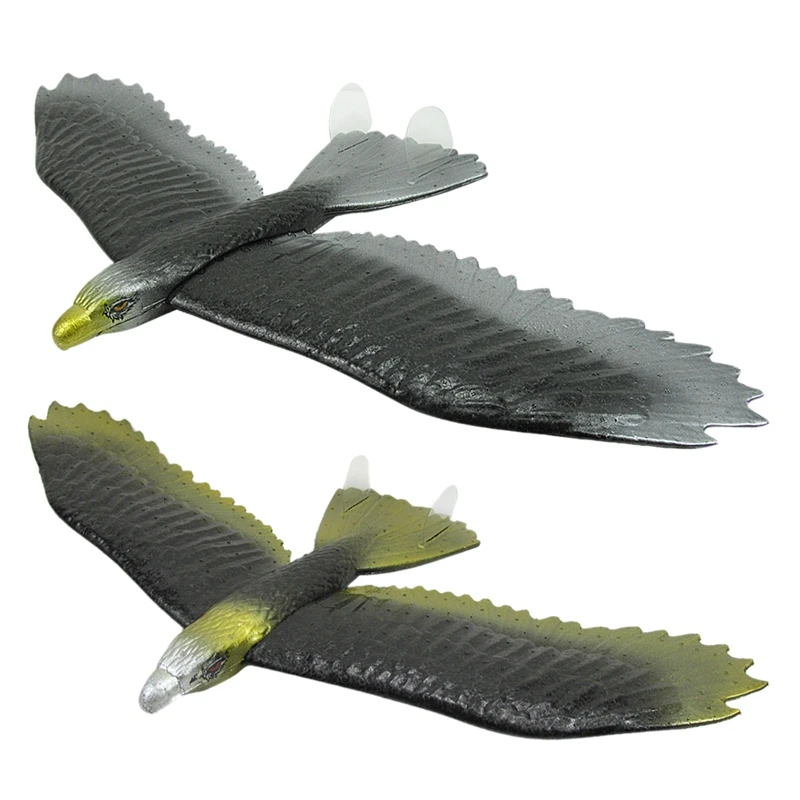 

FBIL-2PCS 57Cm EPP Foam Hand Thrower Throws Eagle Eagle Glider DIY Model Toy (Gold + Silver)