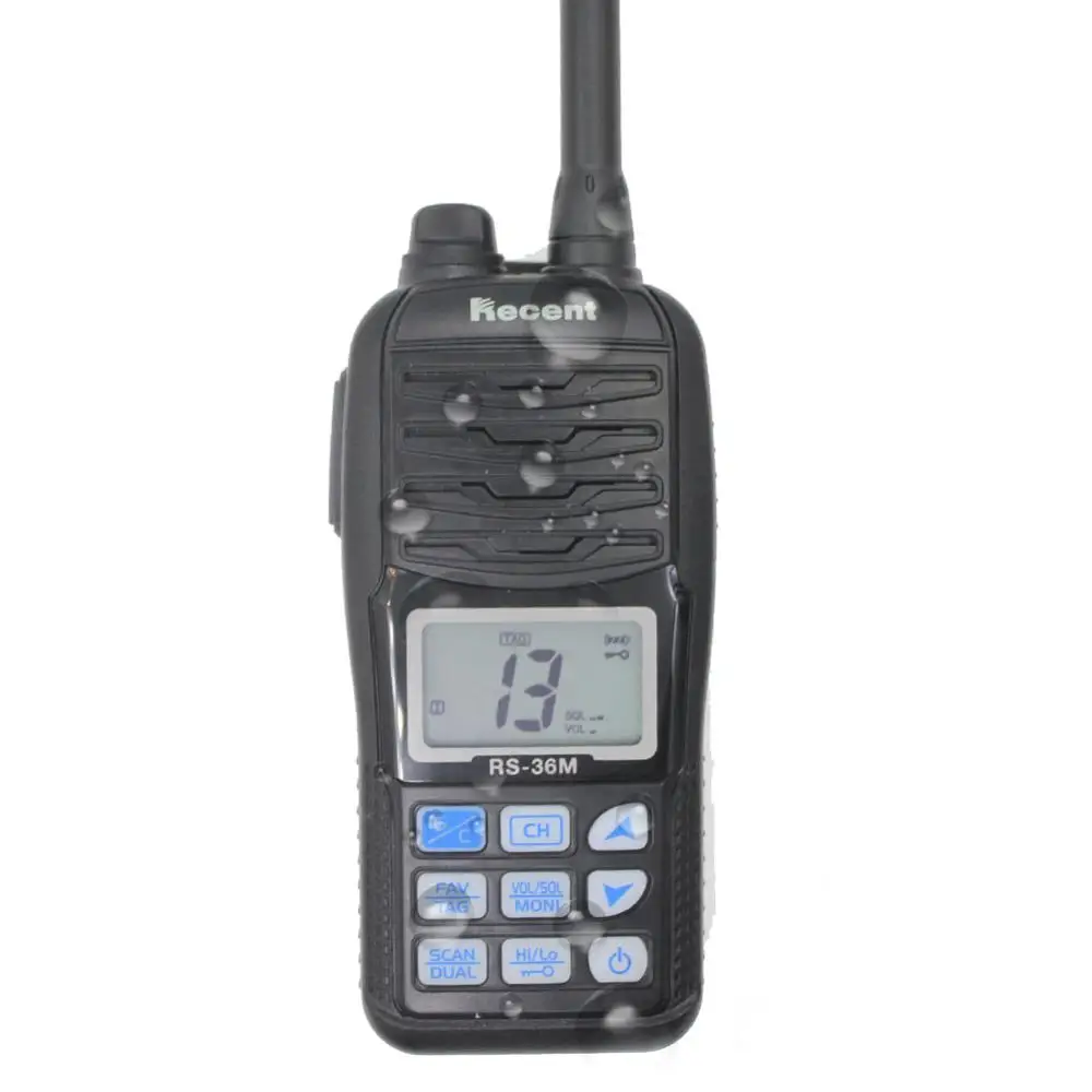 Водонепроницаемый недавно RS-36M морская радиостанция диапазона VHF 156,000-161,450 MHz IP67 водонепроницаемый ручной поплавок радио Stadion 5W Walkie Talkie