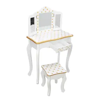 

bedroom furniture Children's Dressing Table Three Foldable Mirror/Chair/Single Drawer White vanity table vanity desk
