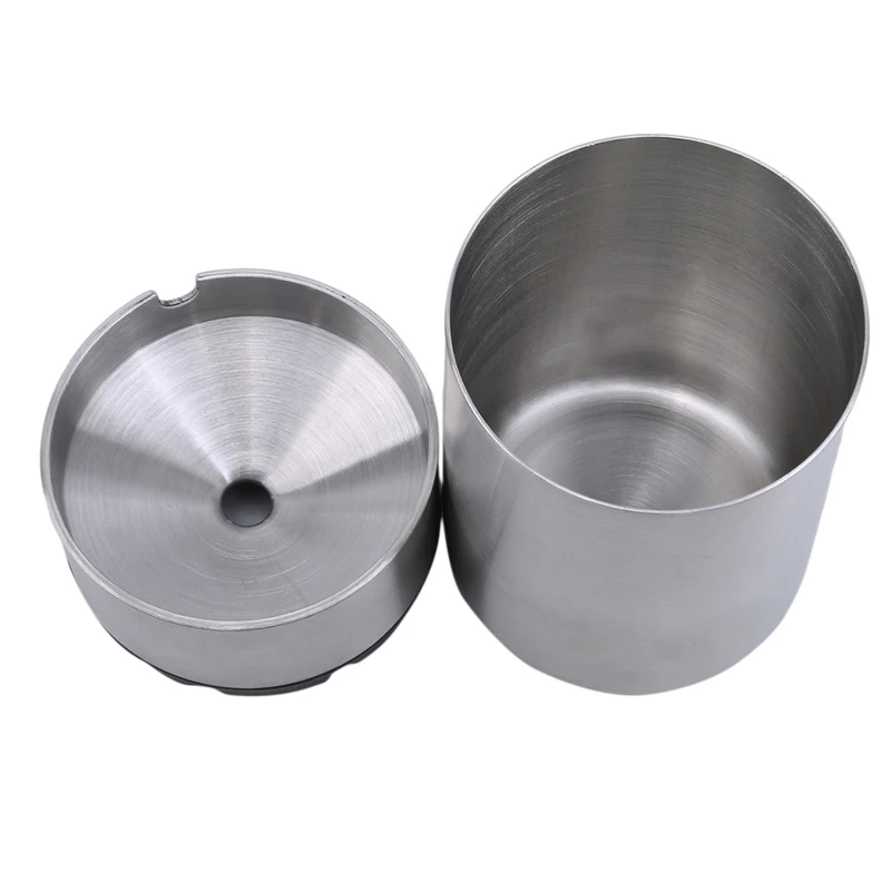 Detachable Stainless Steel Ashtray Creative With Lid Windproof Car Ashtray Fashion Business Gift Boyfriend Home Decoration stainless steel ashtray