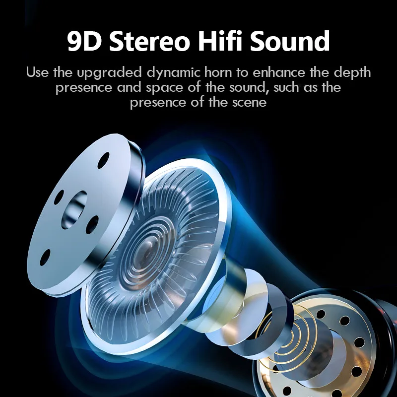 Wireless Bluetooth Earphone Sports Waterproof Wireless Headphone Touch Control Headphones TWS Earbuds Headsets With Microphone