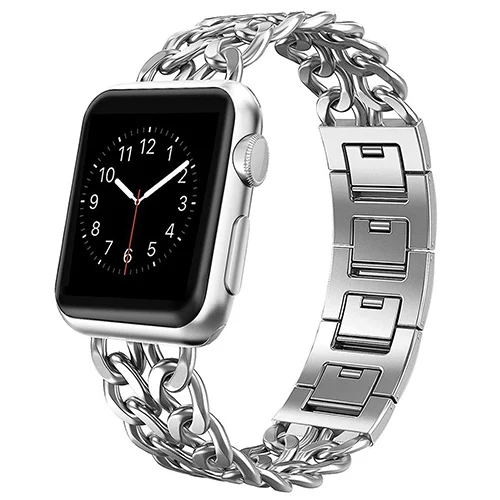 Ремешок из нержавеющей стали для Apple Watch 5 4 40 мм 44 мм ремешок металлические звенья браслет iWatch ремешок для Apple Watch Series 1 2 3 42 мм 38 мм - Цвет ремешка: Silver