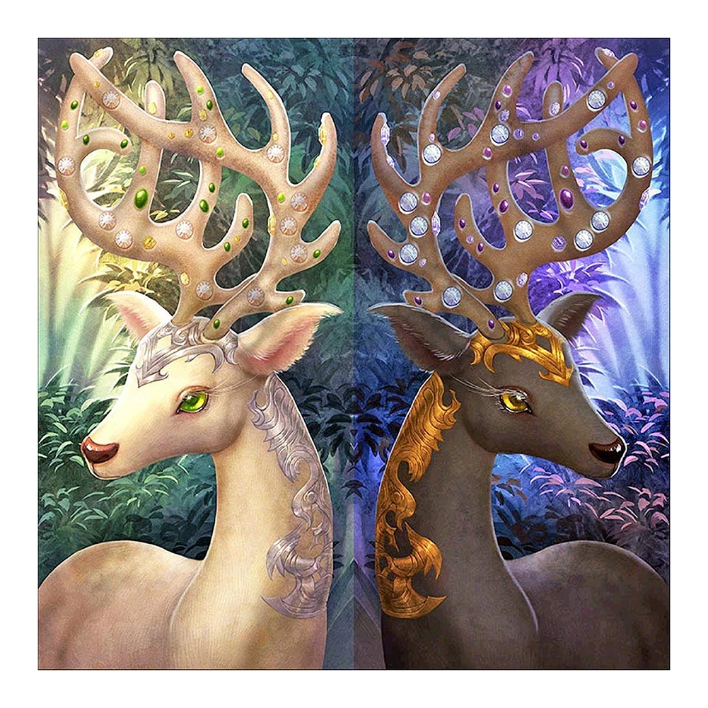 5D DIY Colorful Drill Diamond Painting Cross Stitch Deer Decor Art Embroidery