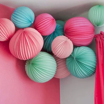 

19cm 32cm Accordion Pleated Paper Lanterns Watermelon Lantern Wedding Party Birthday Baby Shower Decoration for Home Event