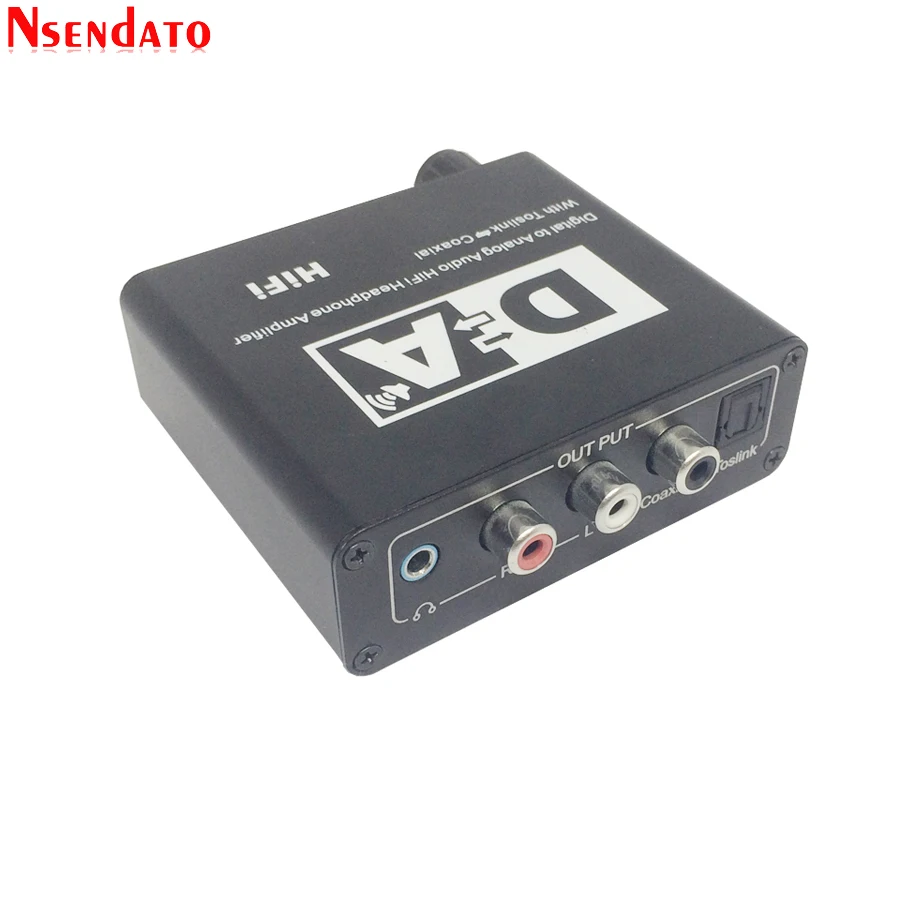 Digital To Analog Audio Hifi Headphone Amplifier Converter Optical Toslink Coaxial To Toslink Coaxial 3 5mm with optical cable
